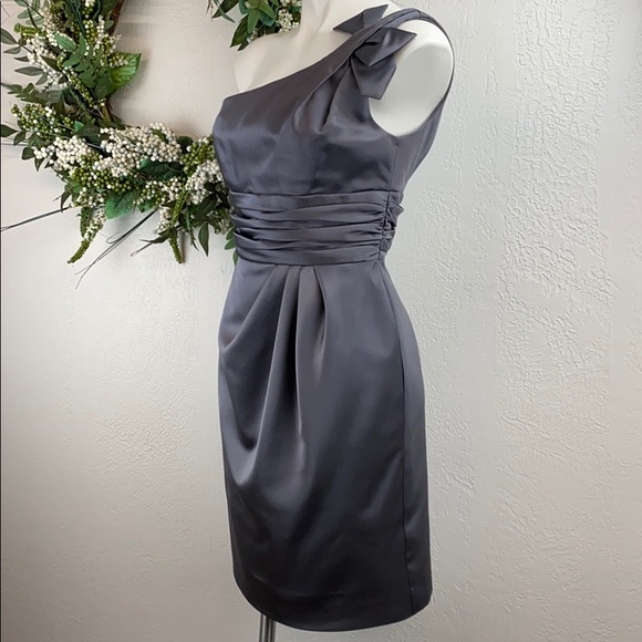 David’s Bridal Silver Bridesmaid Dress, semiformal - Picture 3 of 7